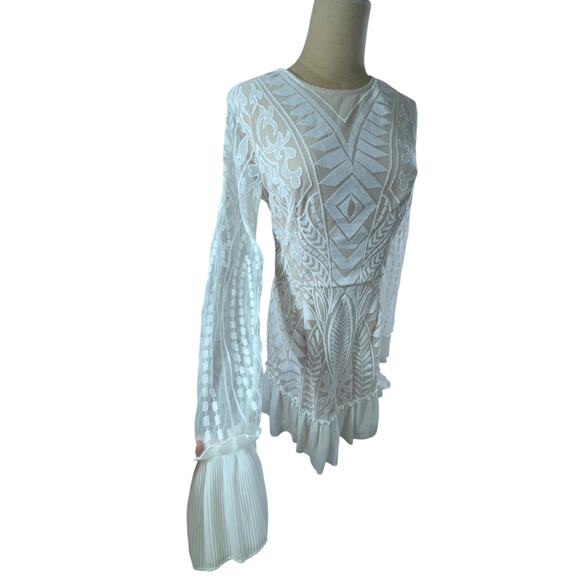 NWT!! "Mello Molly" Midi Dress Lace Needs Stitched On Ruffle Cottage Core Hoco - Picture 2 of 15